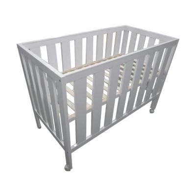 China European standard China factory price manufacture wooden baby hutch with four brake wheels for sale