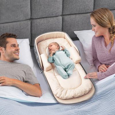 China Eco-Friendly And Durable 3 In 1 Convertible Wooden Travel Crib Baby Nest for sale