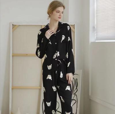 China 2021 spring QUICK DRY Autumn Women Pajamas Sets Animal printed long sleeved casual sleepwear fashion home wear for sale