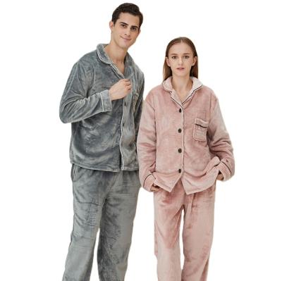 China Wholesale Thermal Home Wear Autumn And Winter Warm Suit Coral Family Pajamas Plus Thick Flannel Pajamas Sets for sale