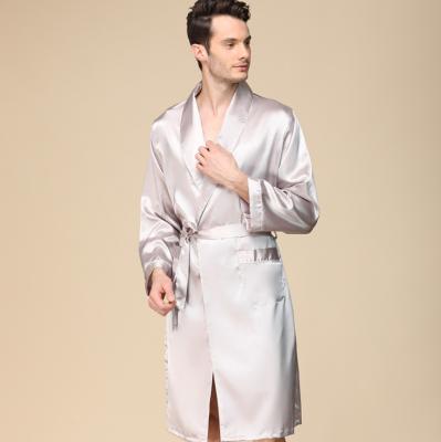 China QUICK DRY Men Soil Summer Silk Mens Spring Nightgown Long Sleeve Sleepwear Plus Size Bathrobe Sleepwear for sale