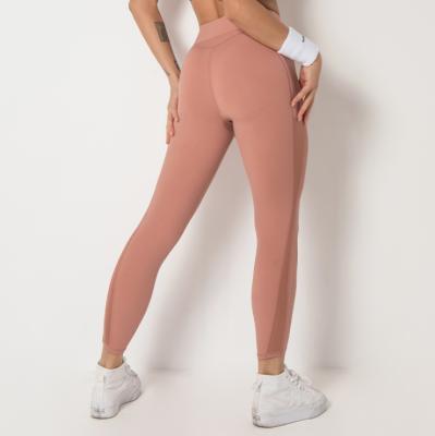 China 2021 Wholesale New Design Breathable Fitness Leggings Women Yoga Pants High Waist Workout Clothing With Pockets for sale