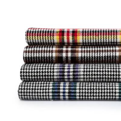 China Simple Fashionable Wool Tweed Check Stripe Fabric For Winter Coat for sale