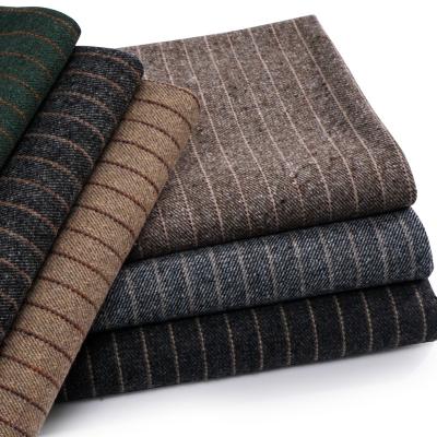 China Keep Warm Heavy Warm Stripe Wool Polyester Blend Fabric For Winter Coat for sale