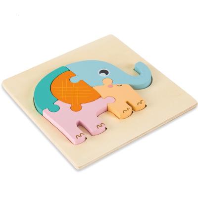 China 2021 Educational Toy Jigsaw Baby Wooden Animal Puzzle Form Montesori Tangram Educational Board WPT57-B For Children for sale