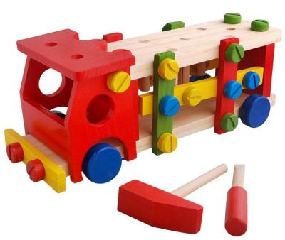 China Developing Intelligence 2020 Wooden Toys Car WST005 Wind-Up Screw Car Wooden Toys For Children Play Educational Toys for sale