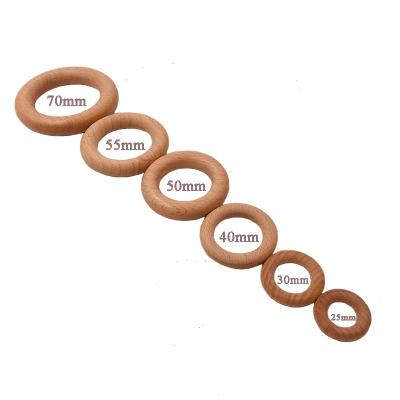 China 2021 Dark Color Beech Wood DIY Baby Teethering And Leaning Accessory Nursing Round Circle For Wooden Teether And Bracelet Necklace Making WBT009 for sale