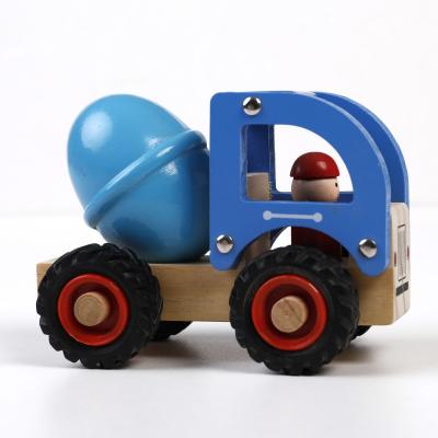 China 2020 Wholesales Small Toy Craft Model 3d Wooden Puzzle Truck Construction Vehicle Model Car Toys WCV005 For Children for sale