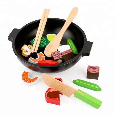 China Wooden Wooden Game Set Mini Other Educational Mini Kitchen Real Toys Pretend Play Set For Children WSF001 for sale