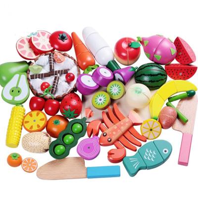 China Pretend Play Toy Set Wholesale Wooden Educational Role Pretend Fruit Cutting Premium Magnetic Kids Kitchen Set Wooden Toys WFT007-More Toys for sale