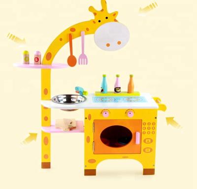 China 2021 Wooden Kids Pretend Play Cooking Kitchen Set Kids Fawn Wooden Kitchen Toy WKT006 for sale