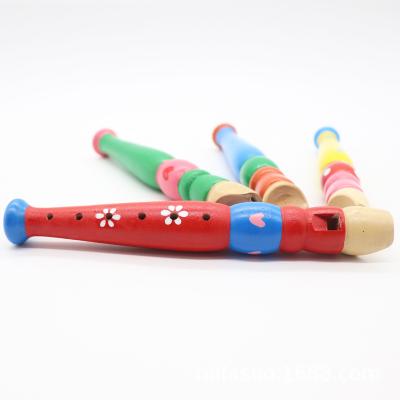 China Wholesale Educational Toy Cardboard Flute Wooden Musical Instrument Toys Mini Flute For Baby Playing WFU001 for sale