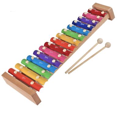 China Educational Toy 15 Notes Hitting Wooden Xylophone Music Set Toys For Children Playing Educational Toys WKP001-B for sale