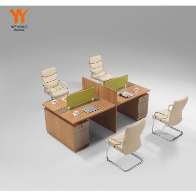 China Other design 2018 new modualr l type office table compartment for 4 person for sale