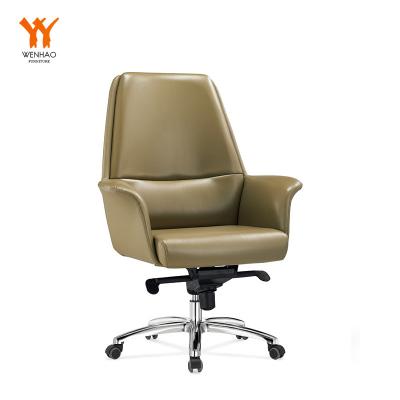 China Executive Boss Executive Office Chair Extendable Italian Leather Features for sale