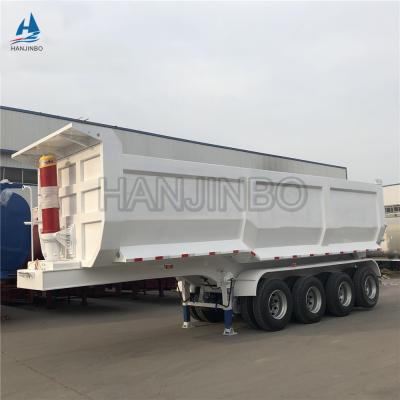 China Truck Trailer New 4 Axles 100 Ton Tractor With Dump Trailer Assembly Drop Bottom Dump Trailer For Sale for sale