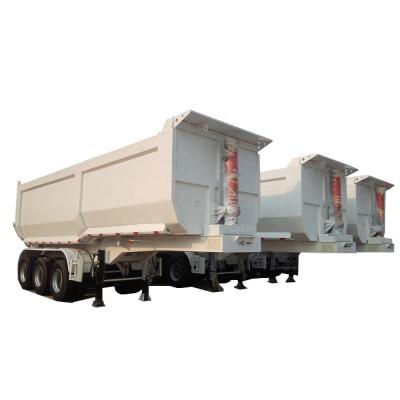 China Used truck trailer and new 3axle 4alxe 80tons hydraulic tipper tipping trailer for sale with factory price for sale