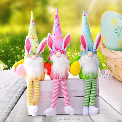 China Faceless Easter Bunny Plush Doll Cloth Faceless Easter Bunny Egg Personalized Stuffed Easter Doll Shrink Elf Table Ornament for sale