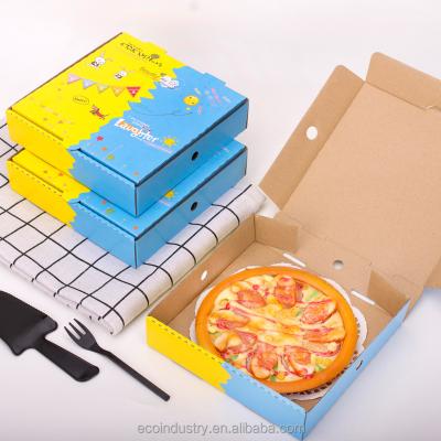 China Biodegradable Custom Design Food Box Corrugated Brown Paper Pizza Boxes 10 Inch for sale