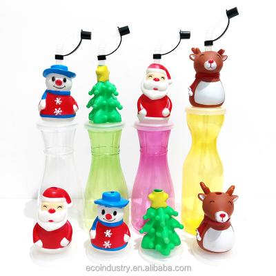 China 2021 Elf Red Reusable Plastic Christmas Cup Kids Snowman Santa Holiday Ornament Christmas Ornament Drinking Bottle 500ml for sale