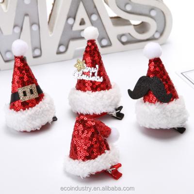 China Christamas decoration Christmas ornaments Korean style duck bill Christmas hairpin sequins small dress gauze hat red dress headdress for sale