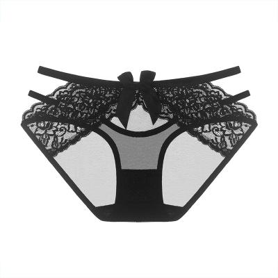 China Antibacterial Low Waist Slim Belt Briefs Thongs With Bowknot Lady Intimates for sale