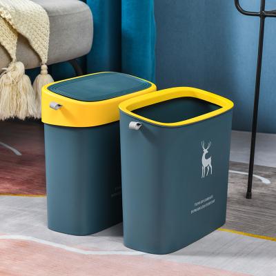 China Office Use Press Trash Bin Garbage Bin Stored Plastic Home Garbage Bin for sale