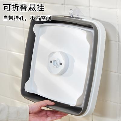 China Folding Handle Folding Plastic Drain Basket for Household Washing Fruits and Vegetables for sale