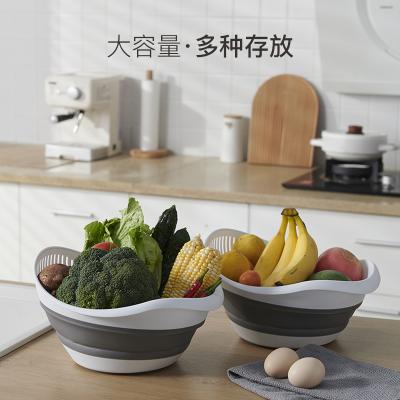 China Collapsible Basket Plastic Kitchen Folding Stocked Wahsing Basket for sale