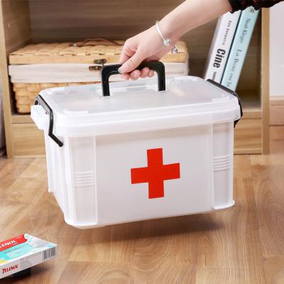 China Viable sizes plastic storage box pp 3 home box with organzier lids sundries with handle for sale