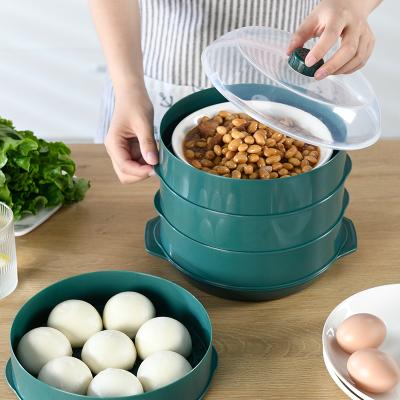 China Kitchen Storage Dining Table Plastic Container Dish Cover Heat Insulation Thick Multi-Layer Thick Food Cover for sale