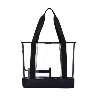 China Other 2021 Women Handbags PVC Tote Bag With Large Capacity And Simple Stripe for sale