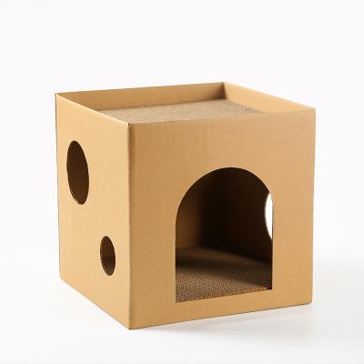 China Popular New Arrival Nature Cardboard Pet Sleeping Bed Cat House Bed Breathable for sale