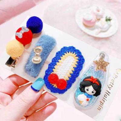 China Gift Sweet Kids Hair Clips Hair Accessories Colorful Rainbow Hair Clips For Girls Cute Knitting Hairpin for sale