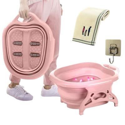 China Viable Folding Plastic Basin Foot Bath Massager Foot Spa Tub Bucket With Massaging Rollers Foot Bath Plastic for sale