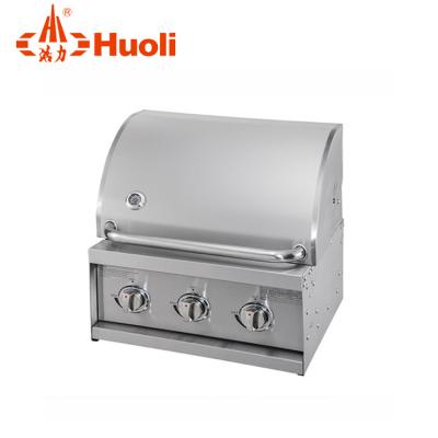 China Height Adjustable Factory Wholesales 3 Burner Stainless Steel Built In Stone Grills Stone Smoker Gas BBQ Grill Korean Table for sale