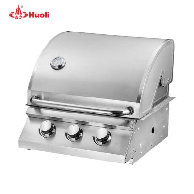 China China Factory Wholesale Adjustable Height Camping Stainless Steel LPG/NG 3 Element 3 Burners BBQ Grill Machine Gas Barbecue for sale