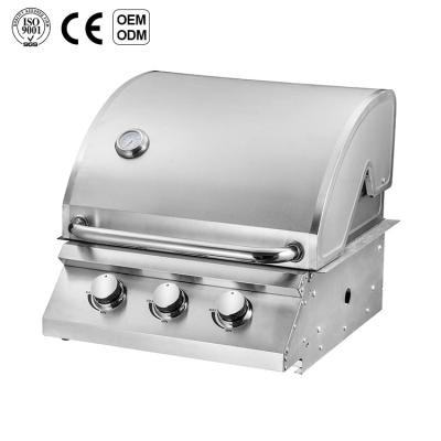 China Adjustable Professional Smokers 3 Burners Adjustable Garden BBQ Grill Stainless Steel Rotisserie Size Gas BBQ Table Grill for sale