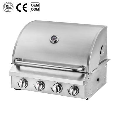 China Wholesale High Quality Adjustable Height Stainless Steel Outdoor Cooking 4 Burners Full Built In Gas BBQ Grill BBQ for sale