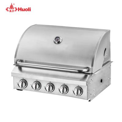 China 5 Burners Adjustable Classic Portable Liquid Propane Stainless Steel Style Height BBQ Table Grill BBQ Machines for sale