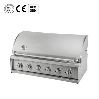 China Best Quality Kitchen Adjustable Professional Cookware 6 Burners Size Stainless Steel Built In Top Gas Barbacoa Barbecue Grill for sale