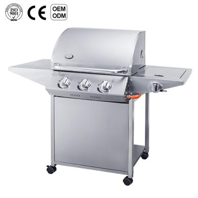 China Factory Wholesale Adjustable Outdoor Garden 3 Burner Cart Gas BBQ Machines Free BBQ Grill Manufacturer for sale