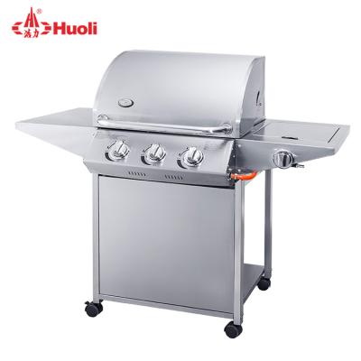 China Good quality 3 burner stainless steel adjustable free standing removeable gas size japanese hibachi grills bbq grill for sale for sale