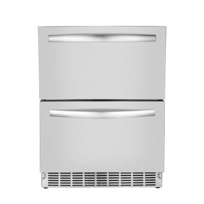 China Stainless Steel Outdoor Large Capacity Fridge COMPRESSOR Kitchen Temperature Control Mechanical Double Door Built In Drawer Fridge for sale