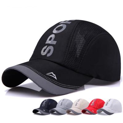 China Running Hat Quick Dry Mesh Baseball Cap Breathable Adjustable Customized Unisex COMMON Sports Hats for sale