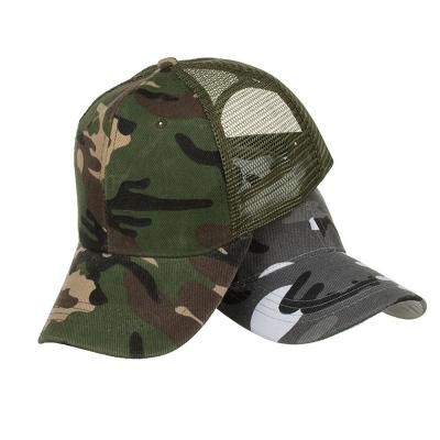 China COMMON Customize Logo Camouflage Trucker Baseball Hat Mesh Back Hat for sale