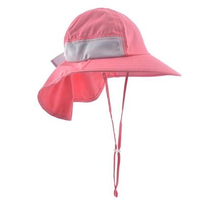 China Character Bucket Hat UPF 50+ Kids Outdoor Activities Sun UV Protective Hats With Neck Fin for sale