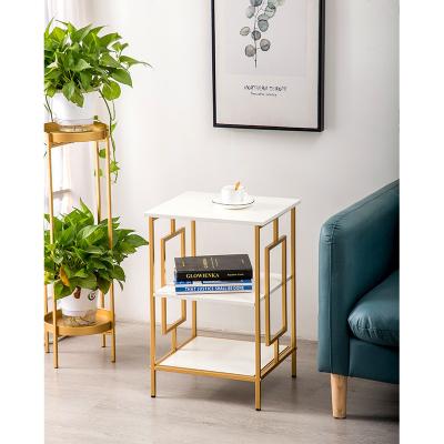 China White Home Bedroom Furniture Bedside Table (Size) Gold Nightstand Storage Organizer 3-Tier Metal End Adjustable Side Bed Nightstand for sale