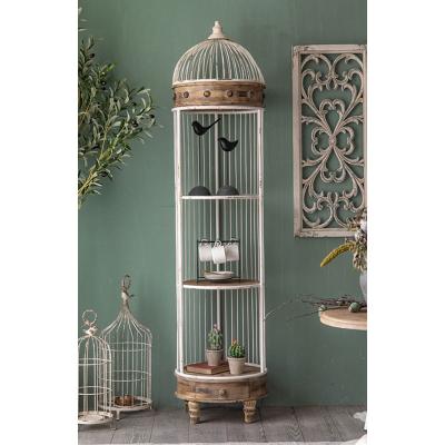 China 2021 Decorative Stocked Furniture Luxury Home Metal Living Room Decor Birdcage Plants Book Rack Shelf for sale