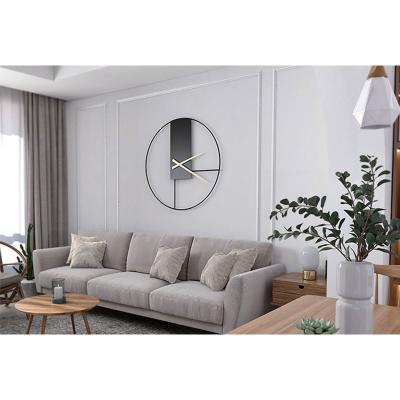 China Custom Modern Wall Clock Minimalist Wrought Iron Decoration Wall Clock Large Watch Radio Nordic Modern Home Accessories Decor for sale